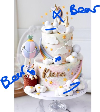Special Order 7&9 Hot Air Balloon Bear Package with 60 Customised macarons