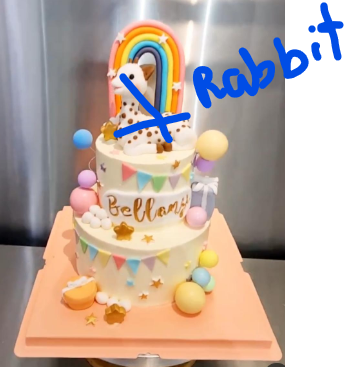 Special Order 6&8 Rabbit with Rainbow, Flags and Pastel Balls