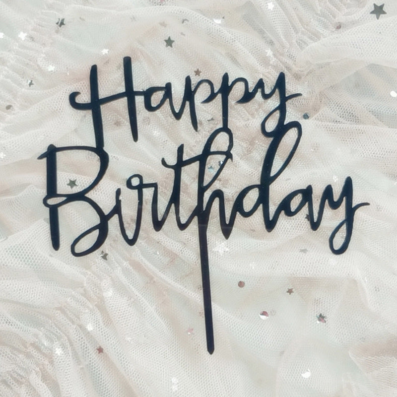 Black Happy Birthday Topper