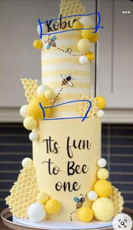 Special Order 6&8" Bees & Yellow Pollen Cake