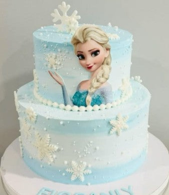 Special Order 5&7" Elsa and Anna 2 tier cake