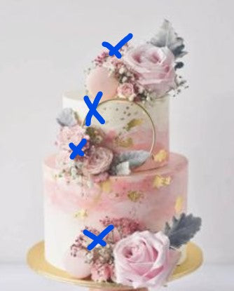 Special Order 5&7" Rose and Fondant Floral Promo