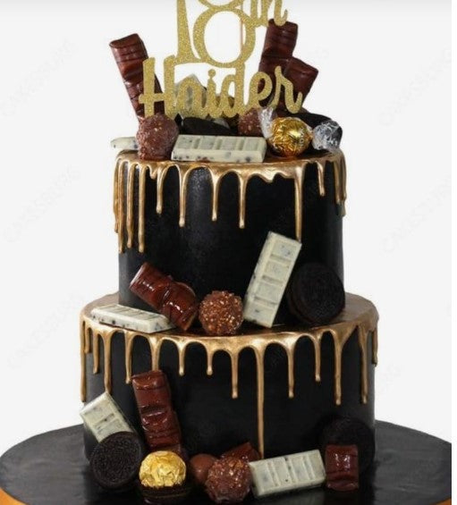 Special Order Chocolate Ganache & Gold 5&7 Promo, 12 cupcakes, 20 macarons brown