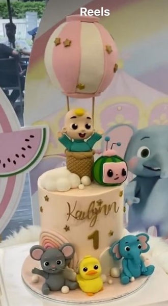 Special Order Cocomelon Fondant figurines and Hot Air Balloon 5&7"