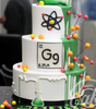 Special Order for Science theme promo 2 tier cake, cupcakes and macarons